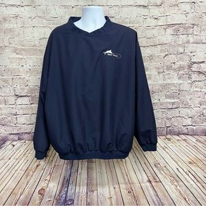 Vantage Blue Fishing Reel Therapy Embroidered Lined Pullover Jacket